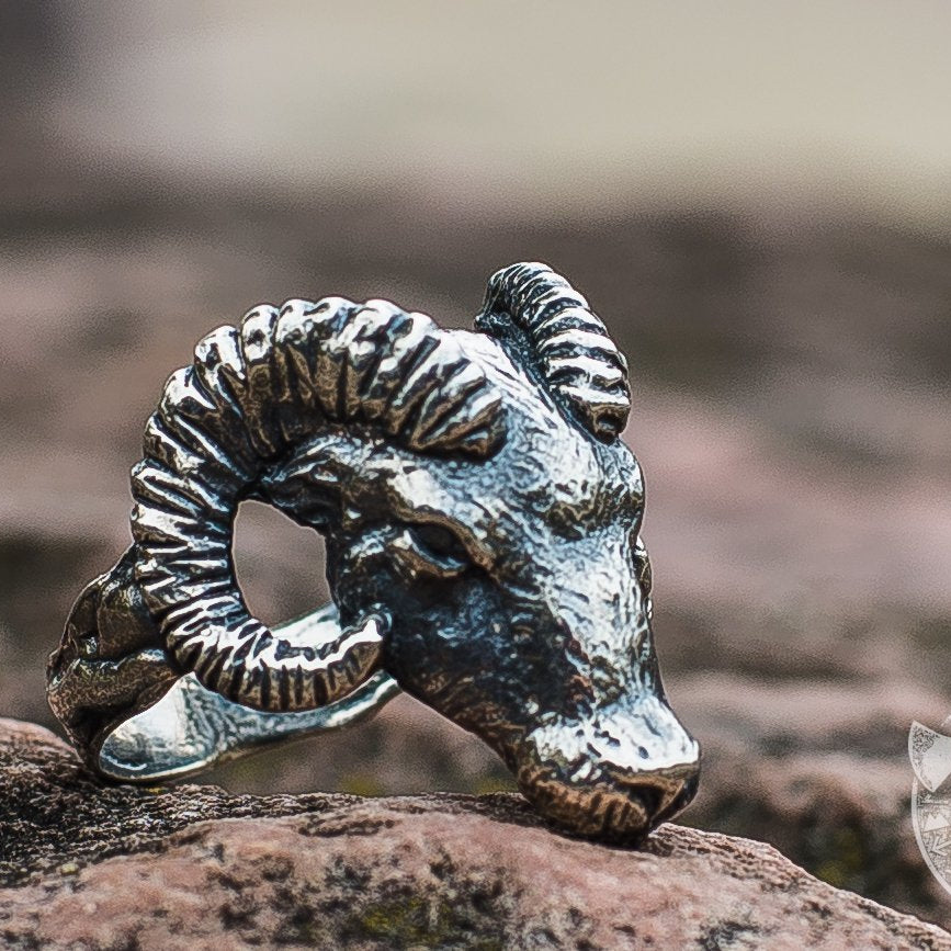 Ram 925 Sterling Silver Viking Ring - VikingsBrand