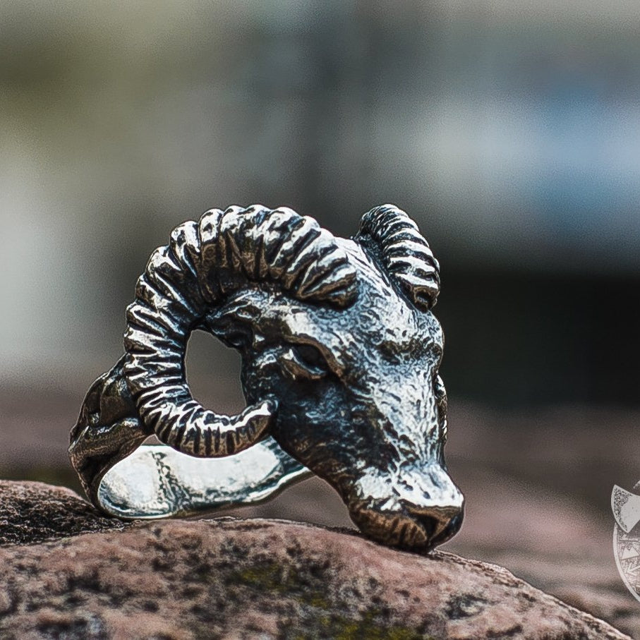 Ram 925 Sterling Silver Viking Ring - VikingsBrand