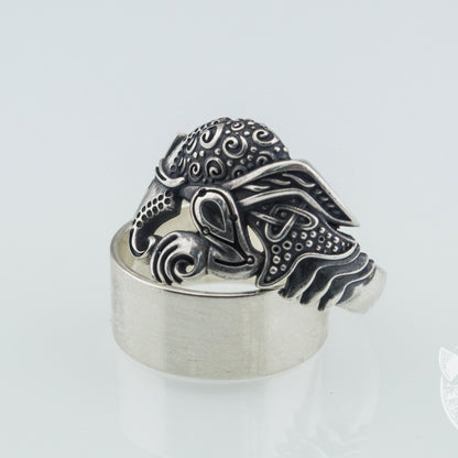Raven 925 Sterling Silver Viking Ring - VikingsBrand