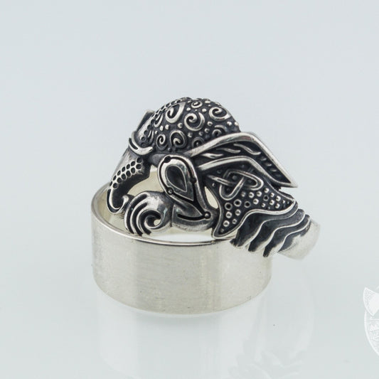 Raven 925 Sterling Silver Viking Ring - VikingsBrand