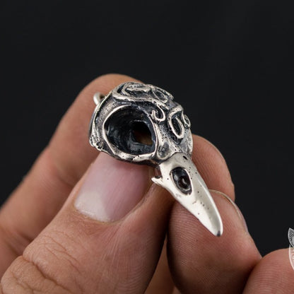 Raven Skull 925 Sterling Silver Pendant - VikingsBrand