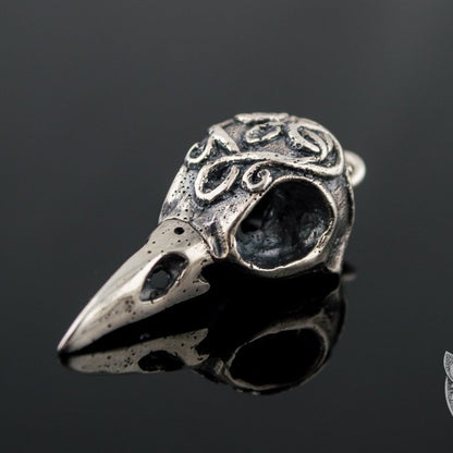 Raven Skull 925 Sterling Silver Pendant - VikingsBrand