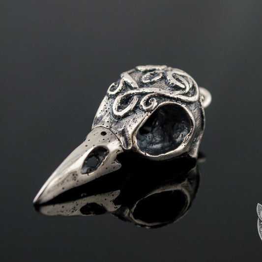 Raven Skull 925 Sterling Silver Pendant - VikingsBrand