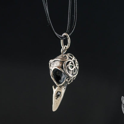 Raven Skull 925 Sterling Silver Pendant - VikingsBrand