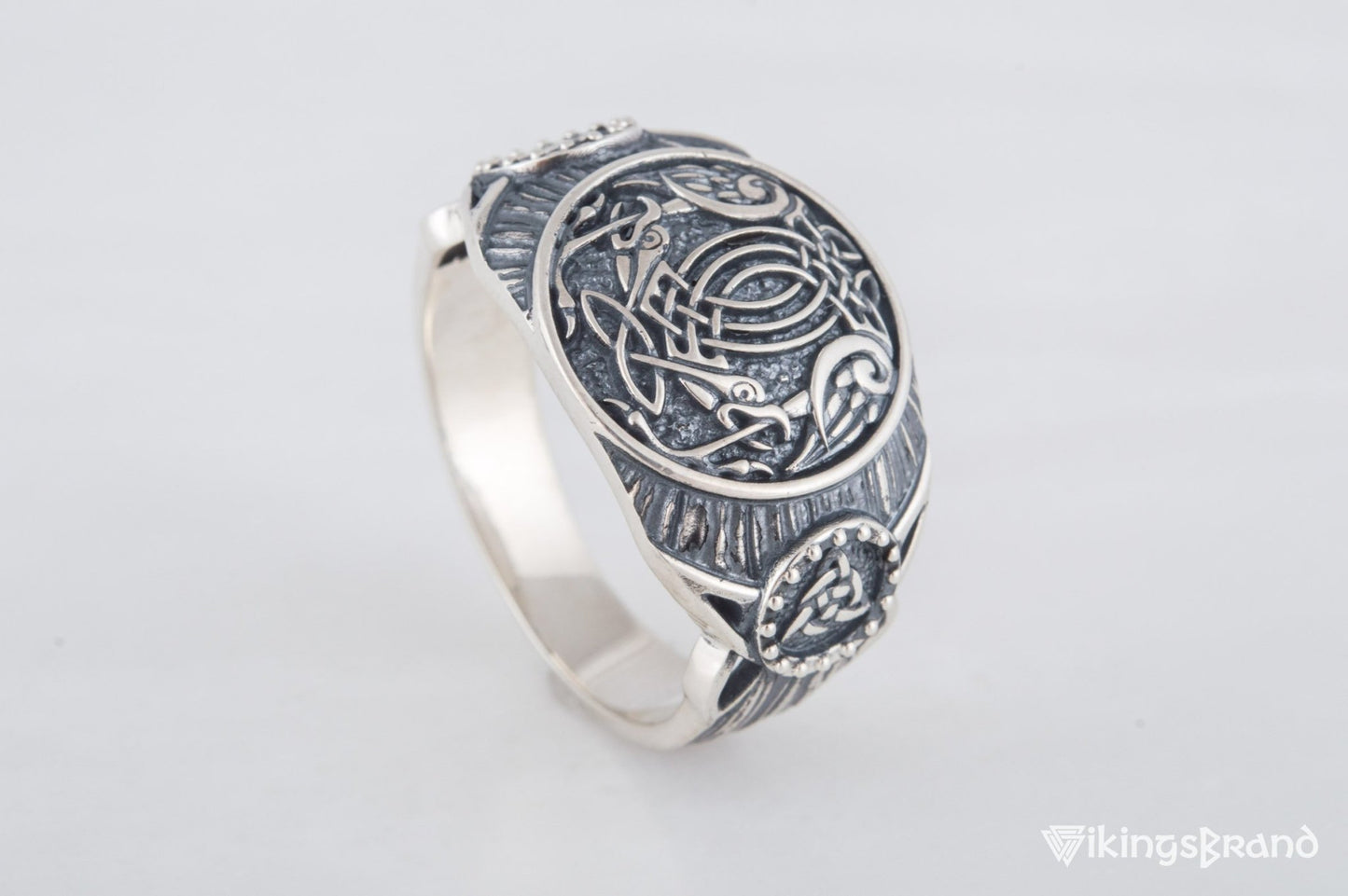 Raven Viking Symbol Ring Sterling Silver Handmade Viking Jewelry