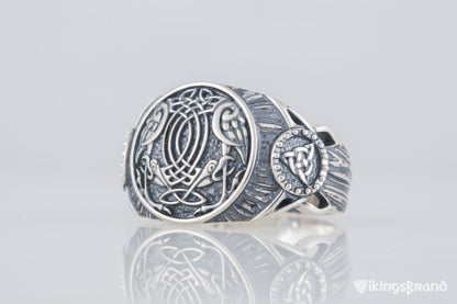 Raven Viking Symbol Ring Sterling Silver Handmade Viking Jewelry