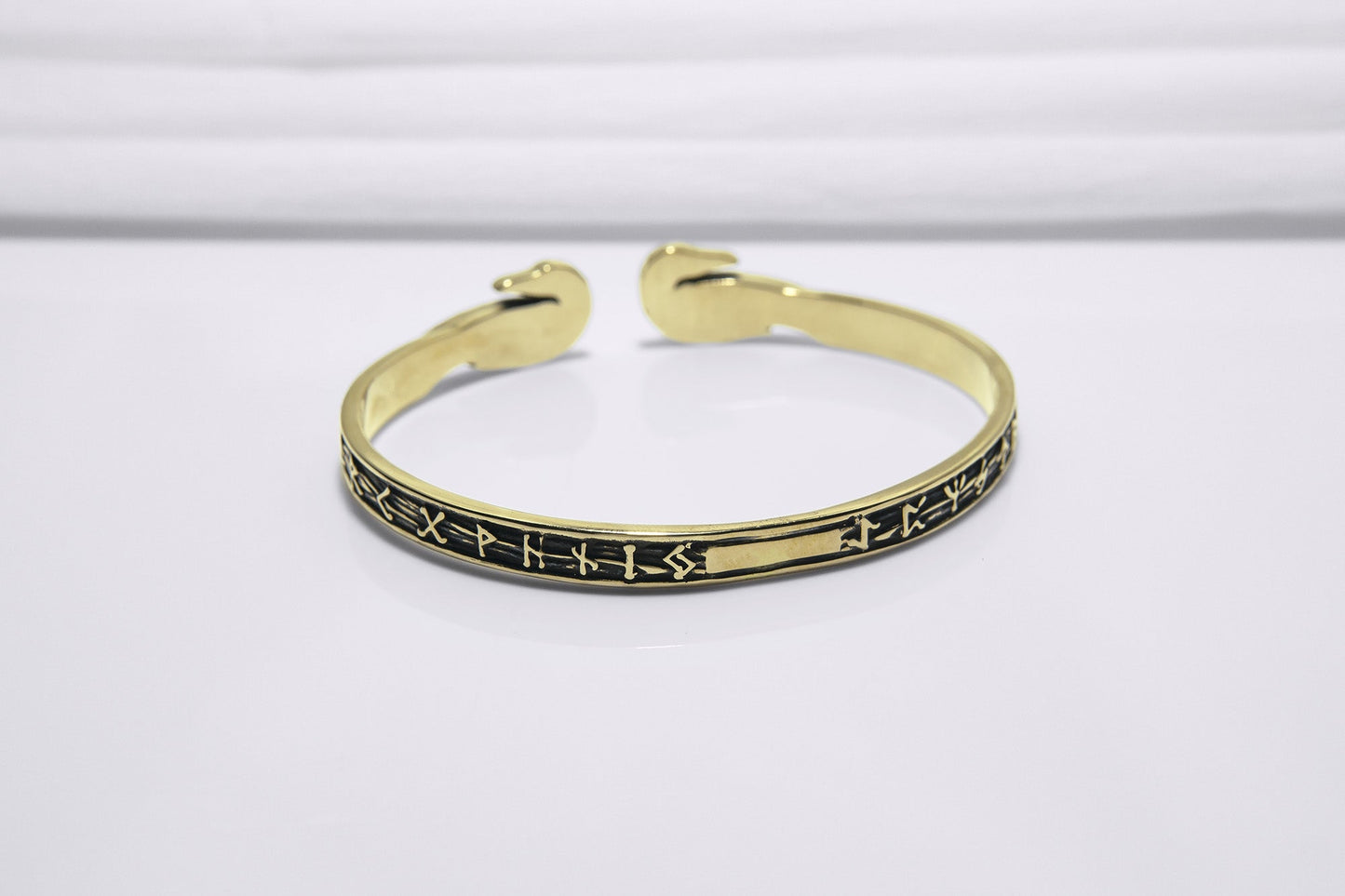 Ravens and Elder Futhark runes Arm Ring - Viking Bracelet