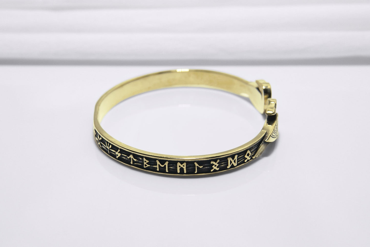 Ravens and Elder Futhark runes Arm Ring - Viking Bracelet