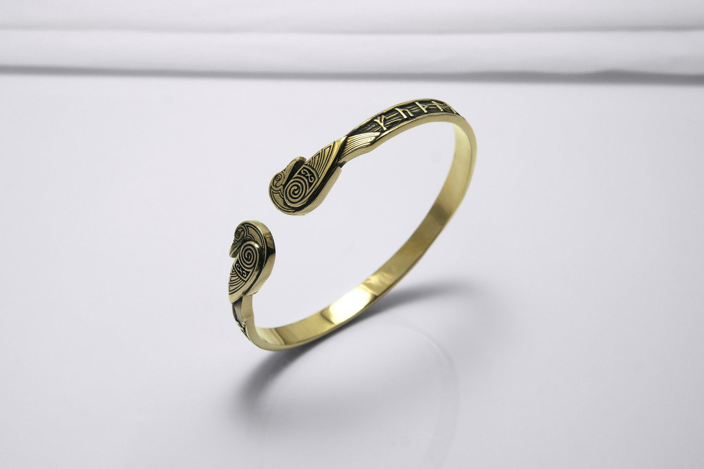 Ravens and Elder Futhark runes Arm Ring - Viking Bracelet