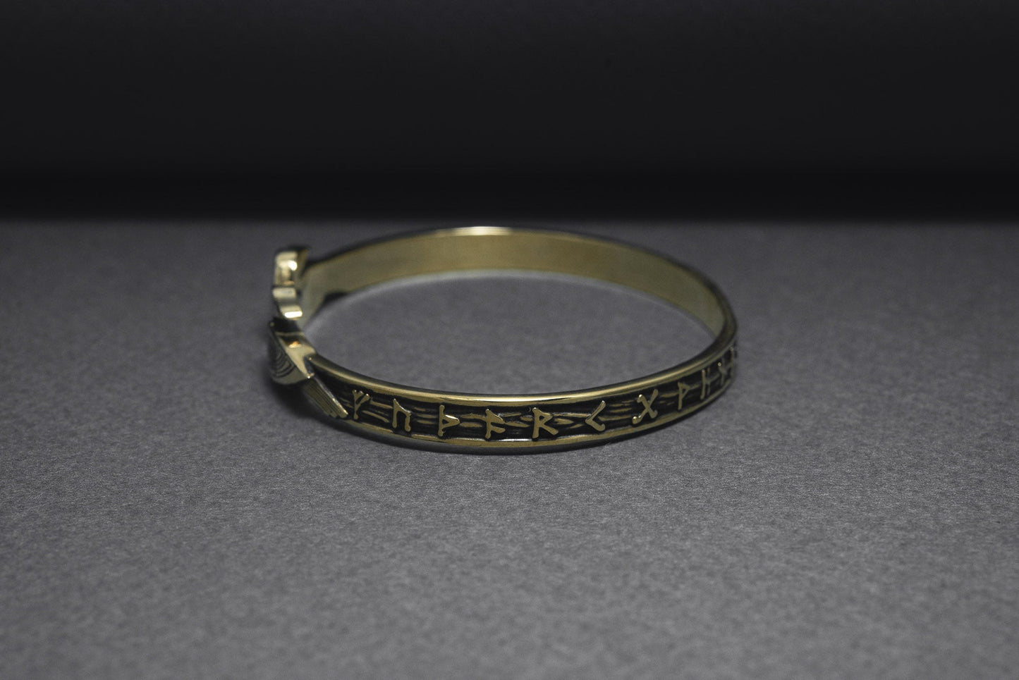 Ravens and Elder Futhark runes Arm Ring - Viking Bracelet