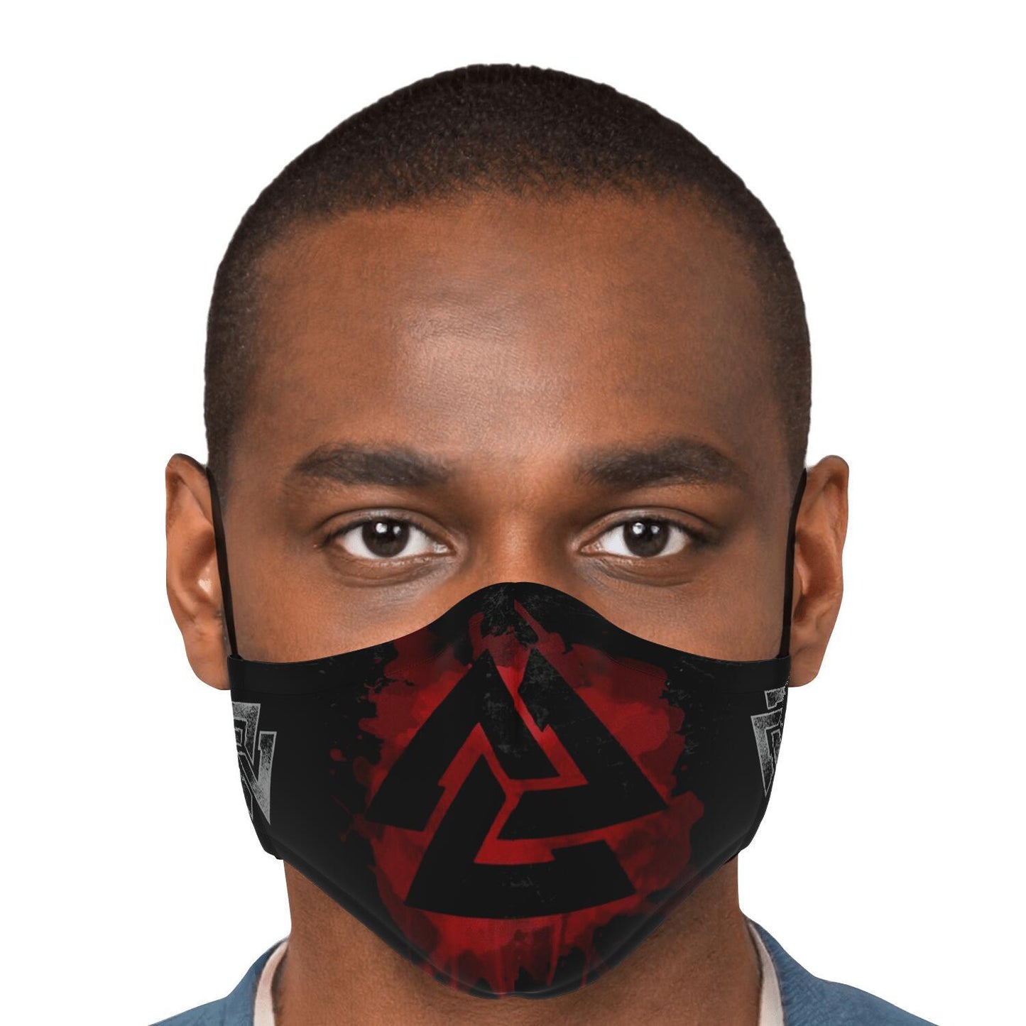 Red Valknut Viking Face Mask Cover