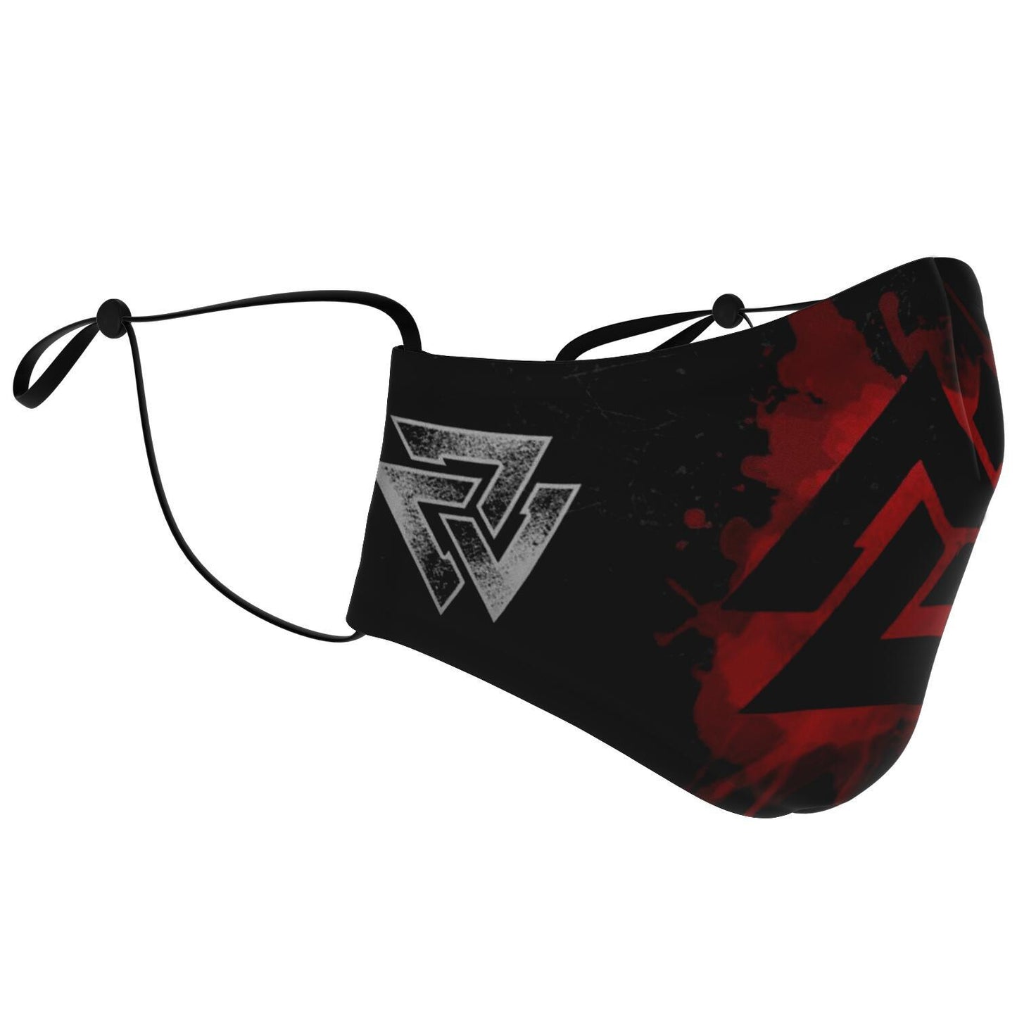 Red Valknut Viking Face Mask Cover