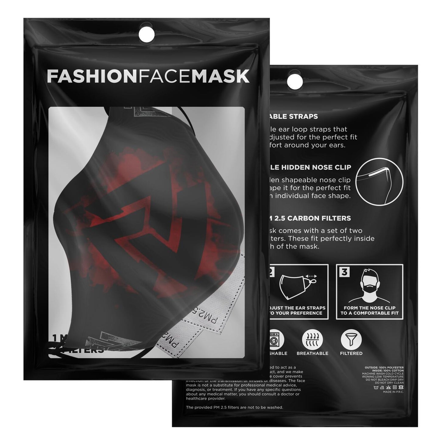 Red Valknut Viking Face Mask Cover