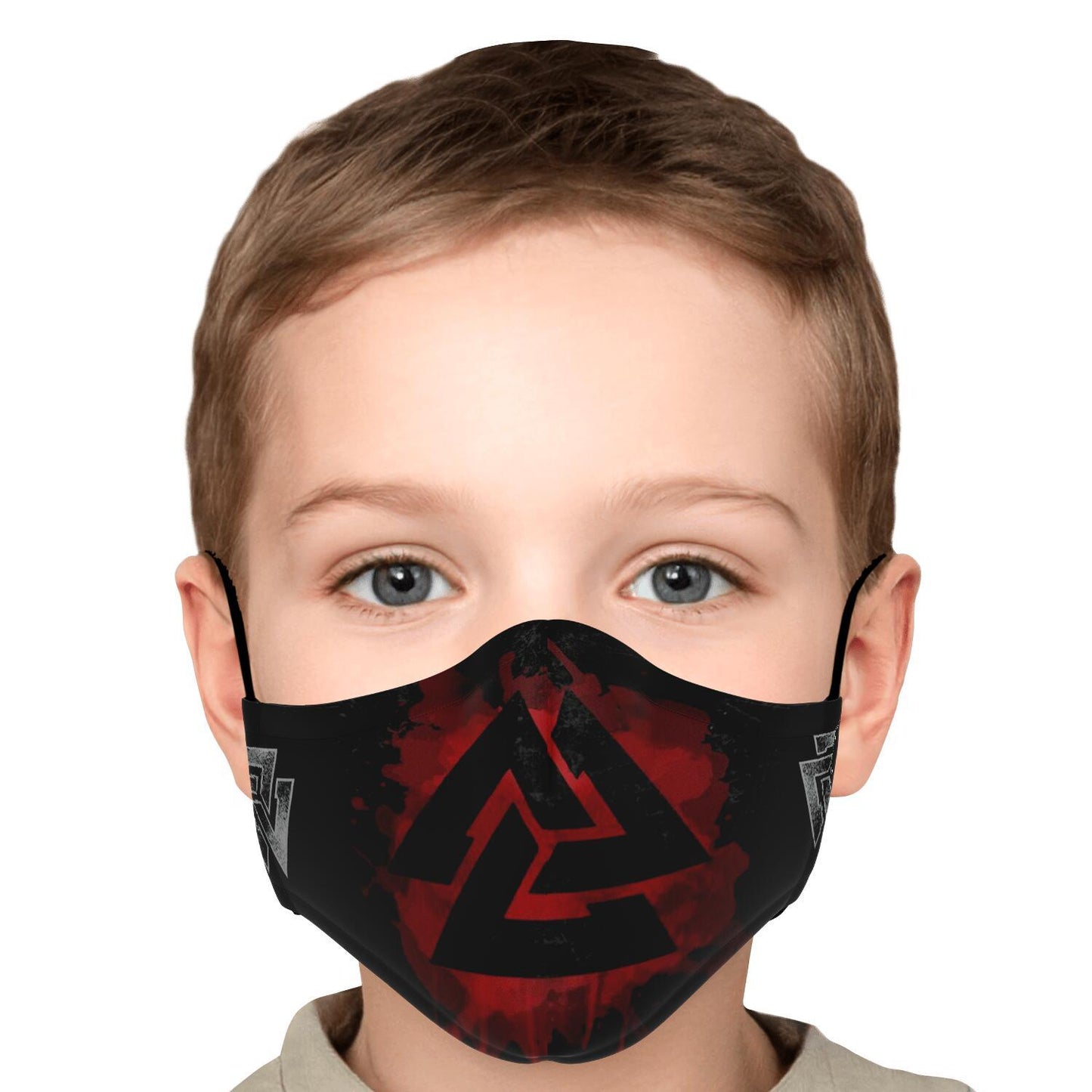 Red Valknut Viking Face Mask Cover