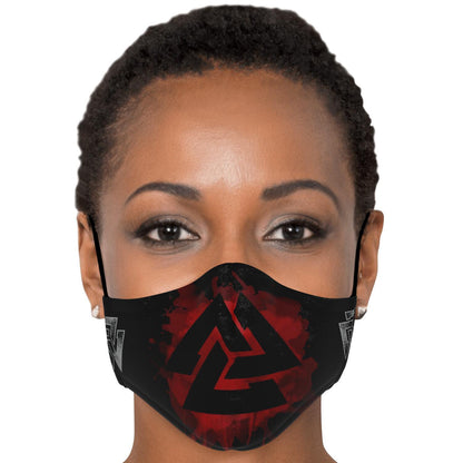 Red Valknut Viking Face Mask Cover