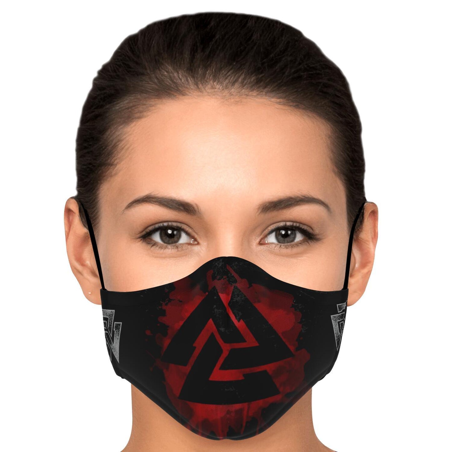 Red Valknut Viking Face Mask Cover