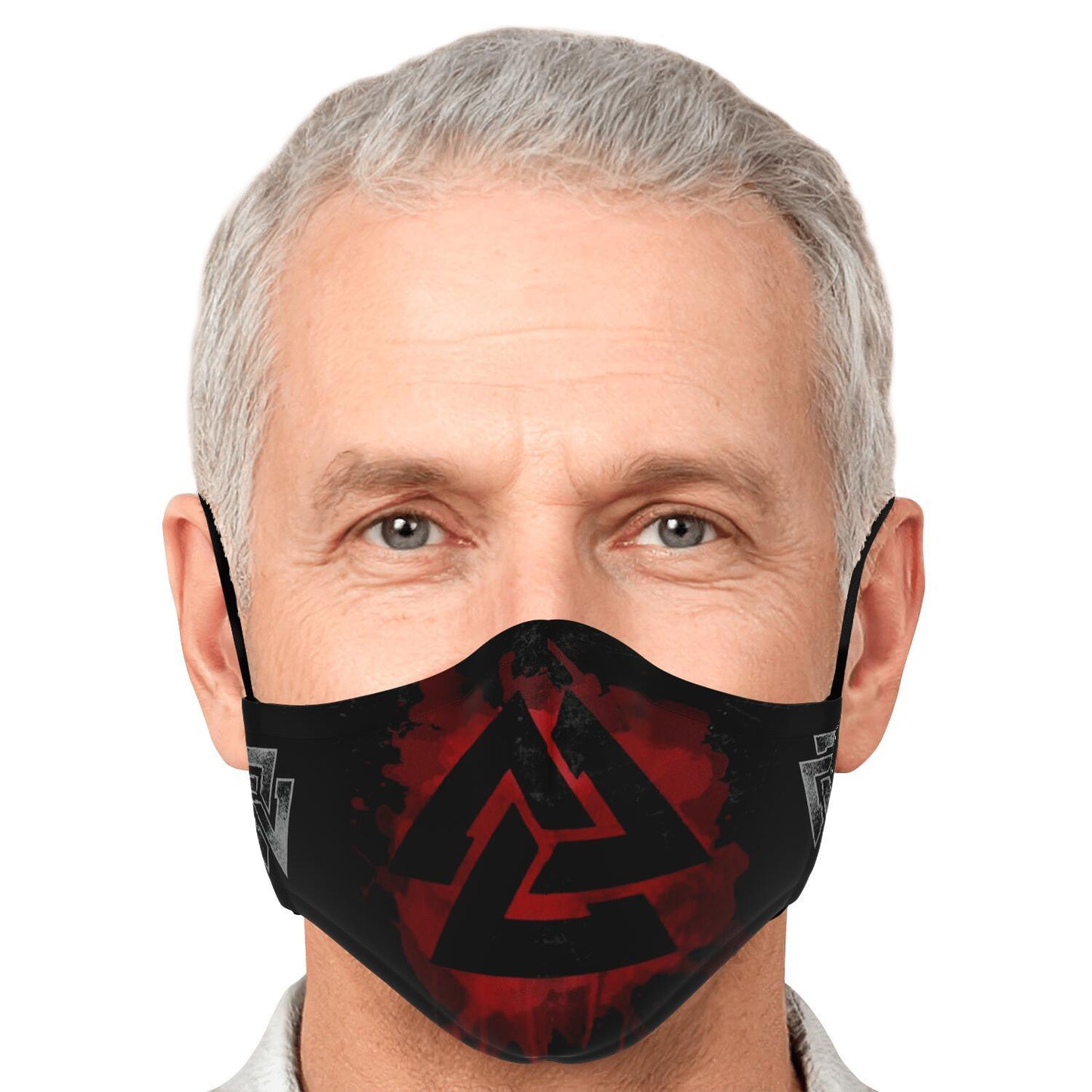 Red Valknut Viking Face Mask Cover