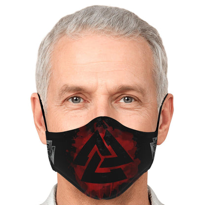 Red Valknut Viking Face Mask Cover