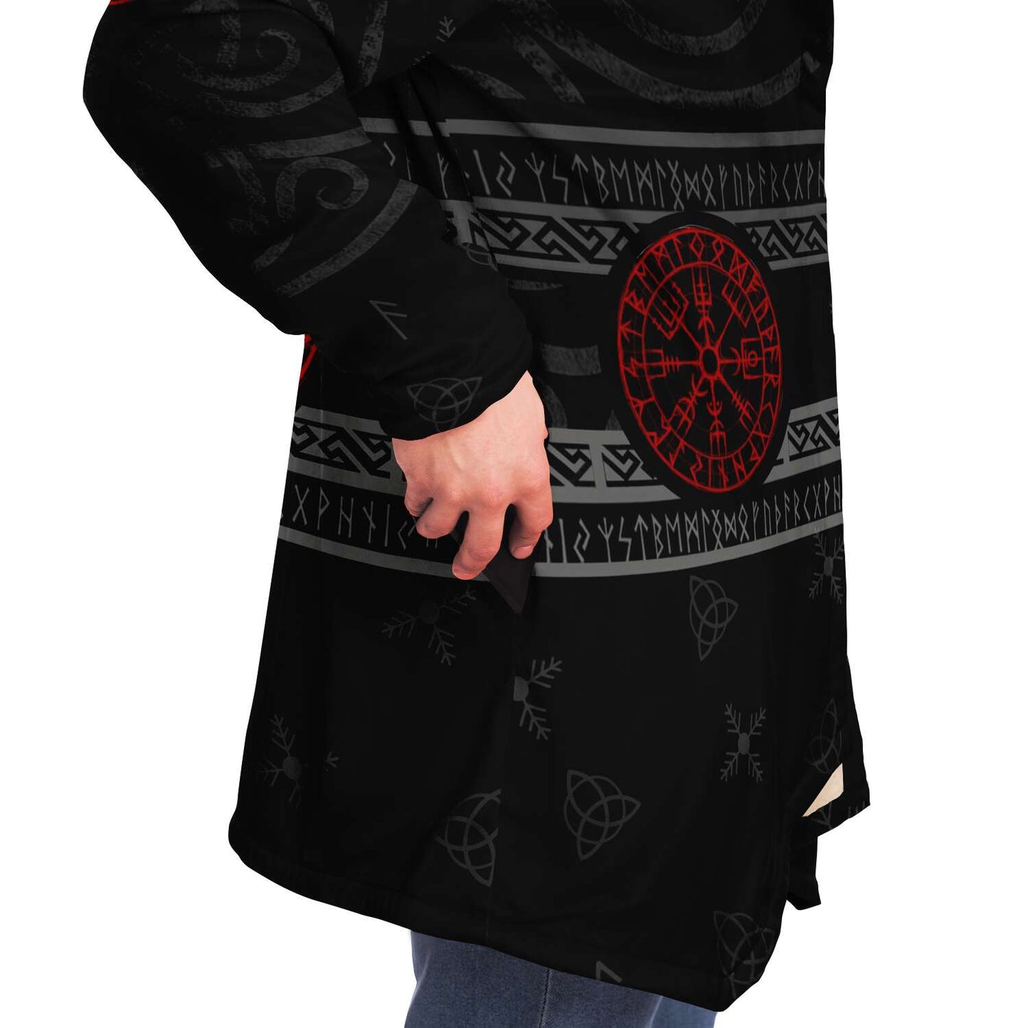 Red Vegvisir Premium Viking Cloak