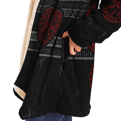 Red Vegvisir Premium Viking Cloak