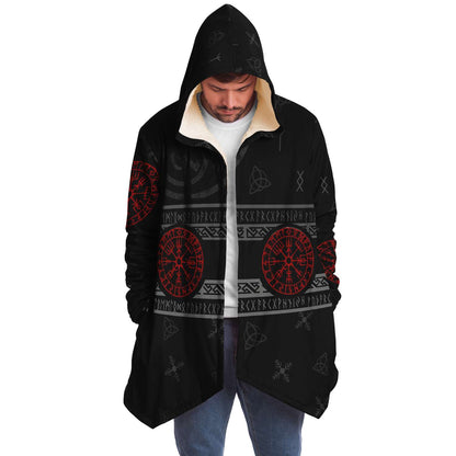 Red Vegvisir Premium Viking Cloak