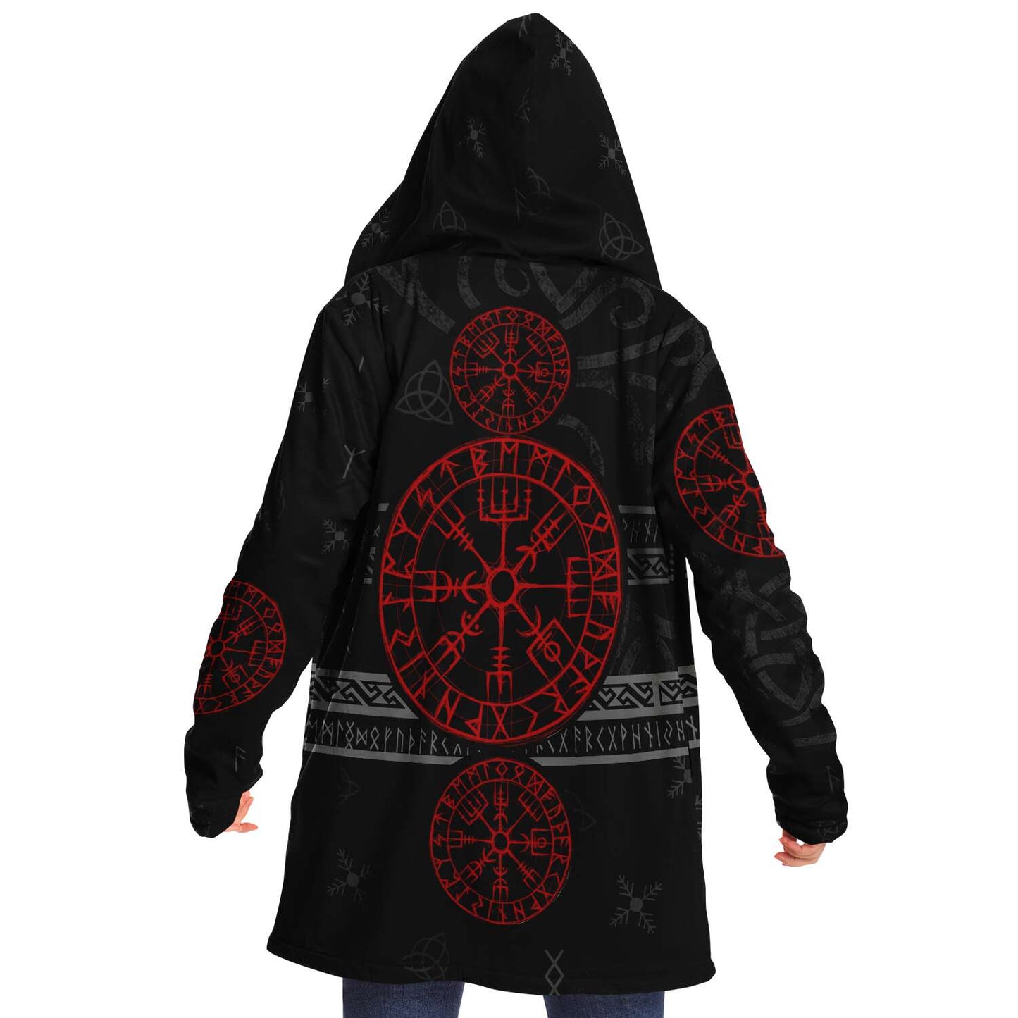 Red Vegvisir Premium Viking Cloak