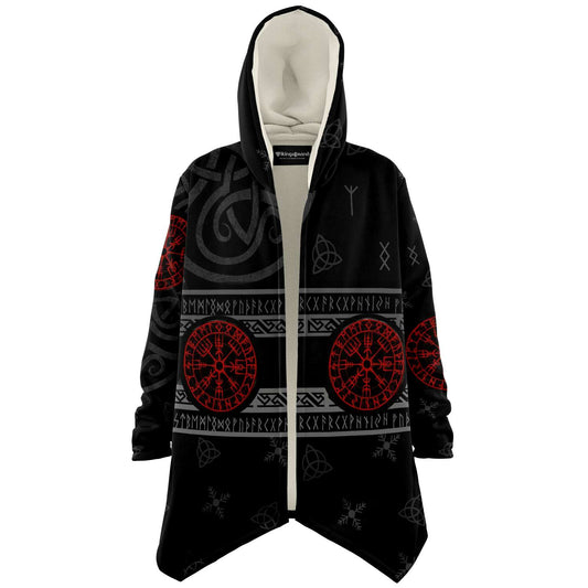 Red Vegvisir Premium Viking Cloak