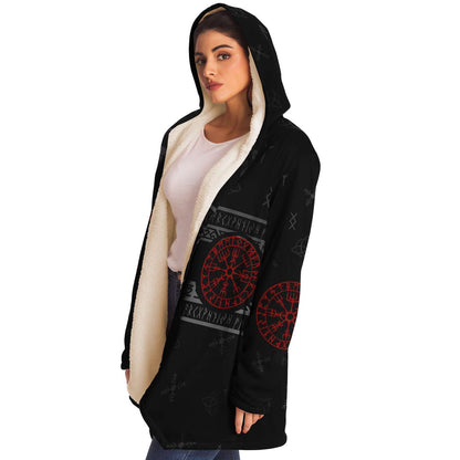 Red Vegvisir Premium Viking Cloak