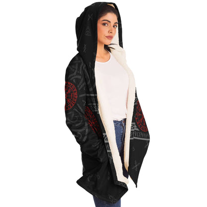 Red Vegvisir Premium Viking Cloak