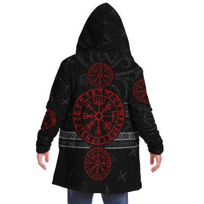 Red Vegvisir Premium Viking Cloak