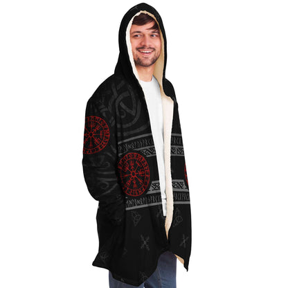 Red Vegvisir Premium Viking Cloak