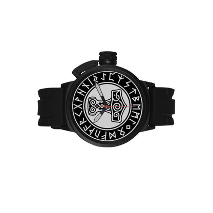 Rugged Viking Watch with Mjolnir and Runic Circle - VikingsBrand