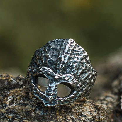 Ruined Helmet 925 Silver Unique Viking Ring - VikingsBrand