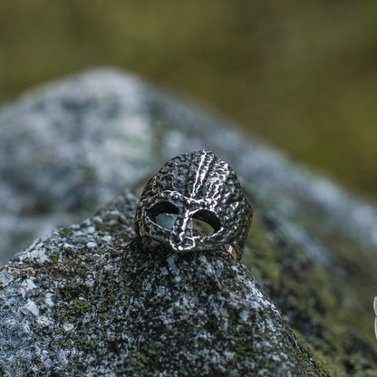 Ruined Helmet 925 Silver Unique Viking Ring - VikingsBrand