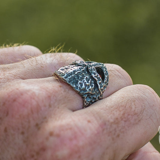 Ruined Helmet 925 Silver Unique Viking Ring - VikingsBrand