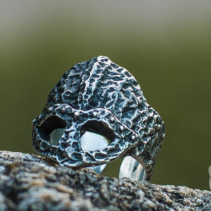 Ruined Helmet 925 Silver Unique Viking Ring - VikingsBrand
