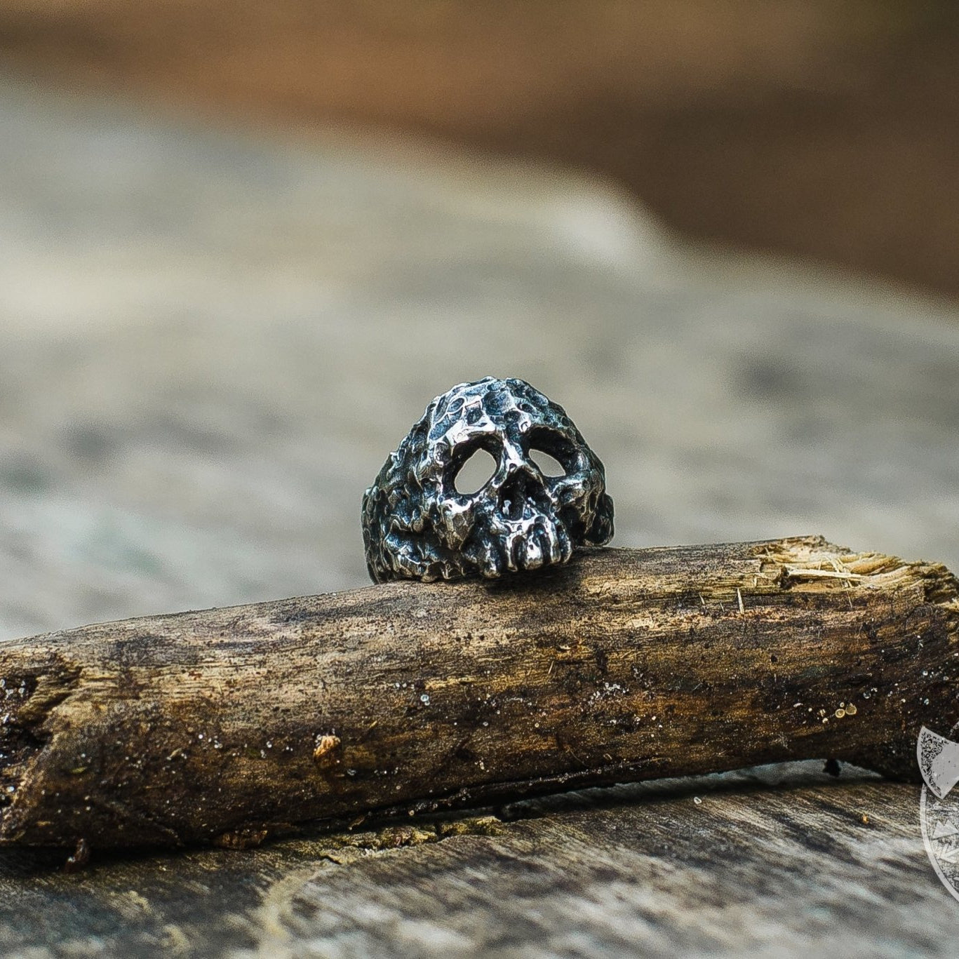 Ruined Skull 925 Sterling Silver Viking Ring - VikingsBrand