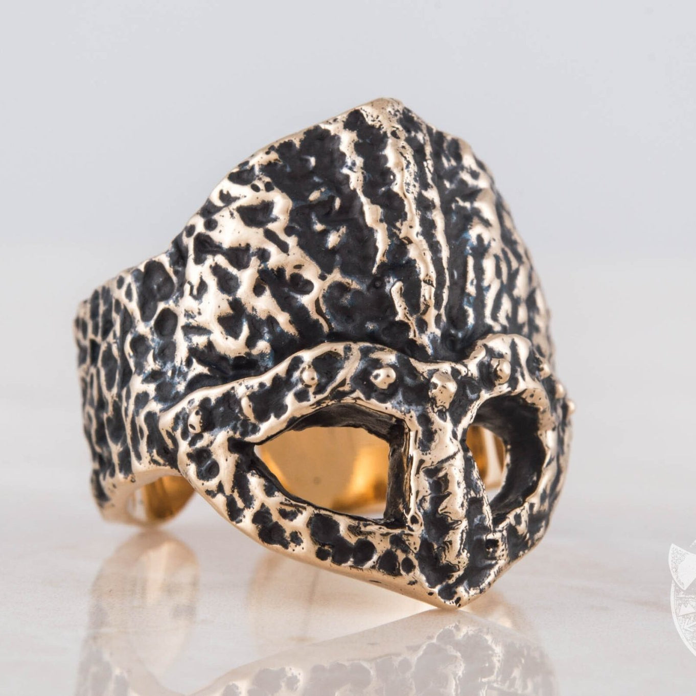 Ruined Viking Helmet Bronze Ring
