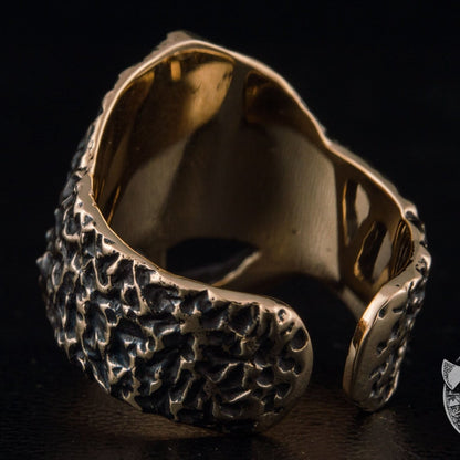 Ruined Viking Helmet Bronze Ring