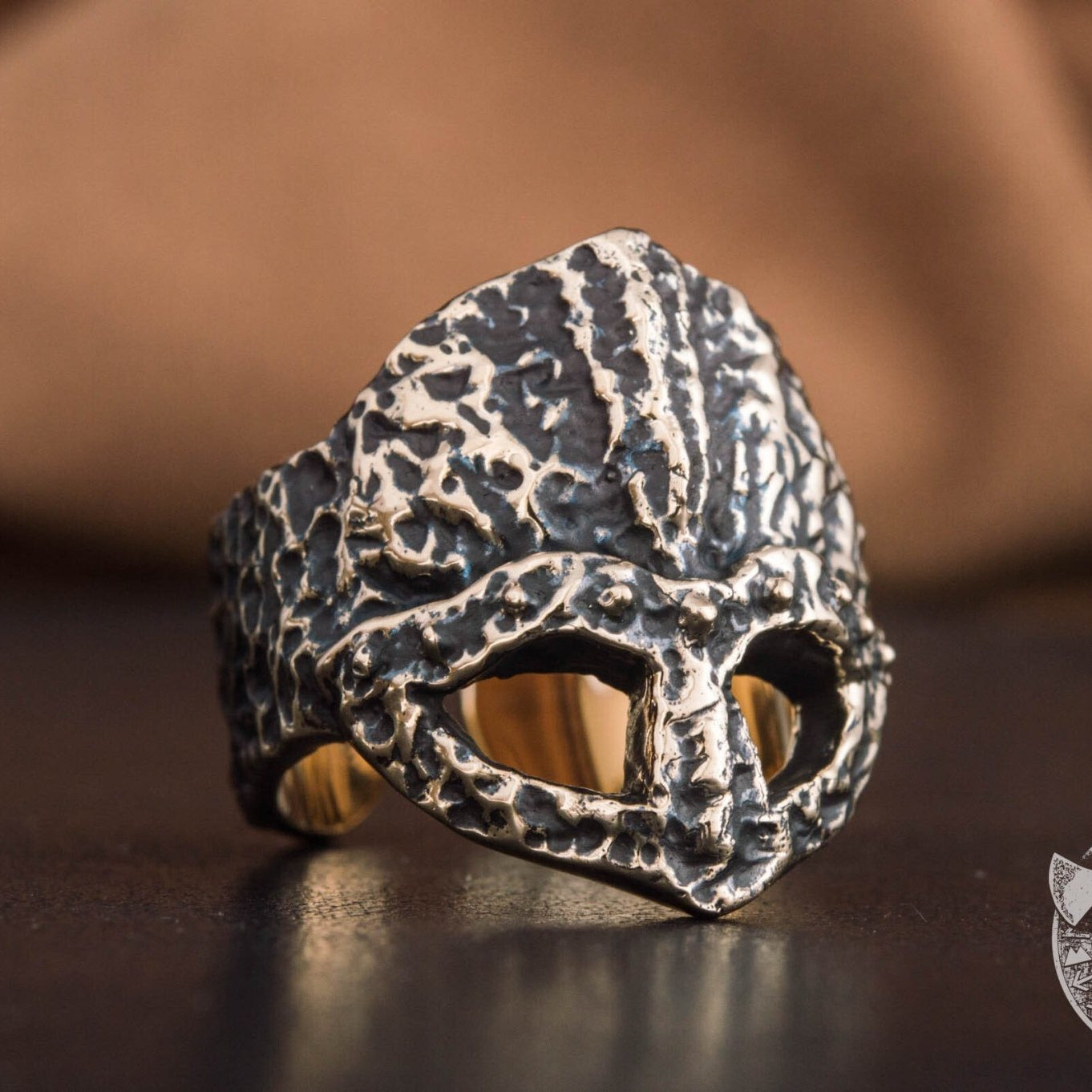 Ruined Viking Helmet Bronze Ring