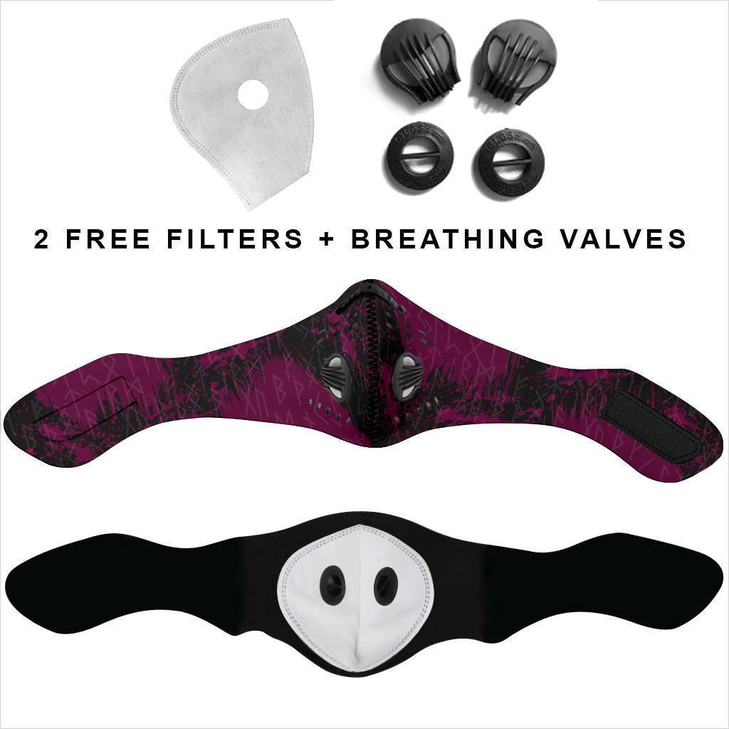 Runes Premium Face Mask Cover - Purple