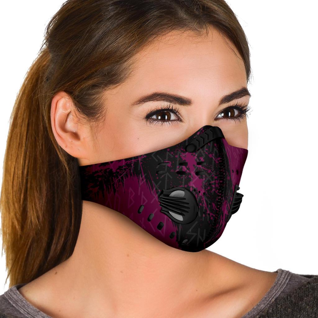 Runes Premium Face Mask Cover - Purple