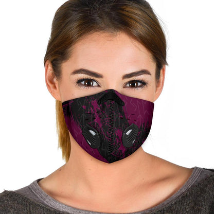 Runes Premium Face Mask Cover - Purple