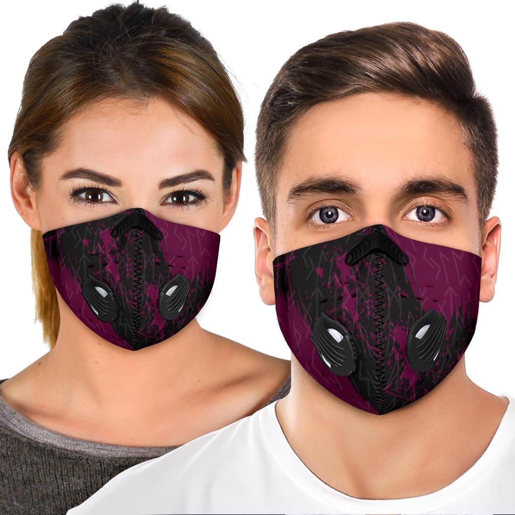 Runes Premium Face Mask Cover - Purple