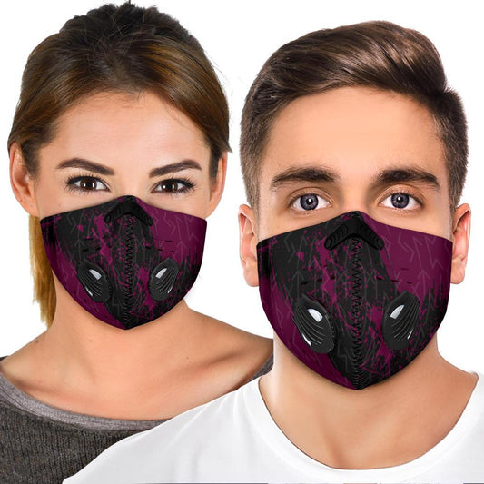 Runes Premium Face Mask Cover - Purple