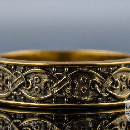 Scandinavian ornament 14K gold Viking ring – view 5