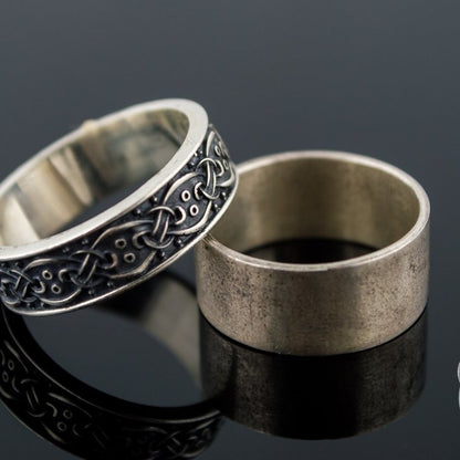 Scandinavian Ornament 925 Sterling Silver Viking Ring - VikingsBrand