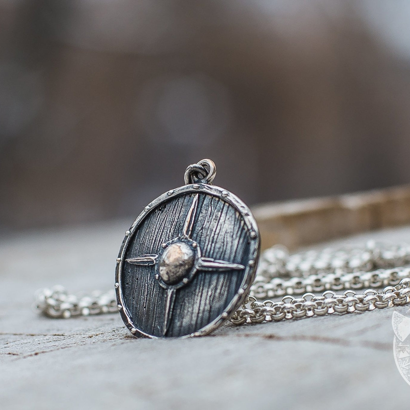 Scandinavian Warriors Shield 925 Sterling Silver Pendant - VikingsBrand