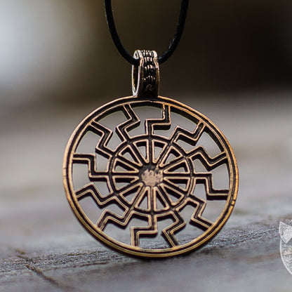 Schwarze Sonne Symbol Bronze Pendant - VikingsBrand