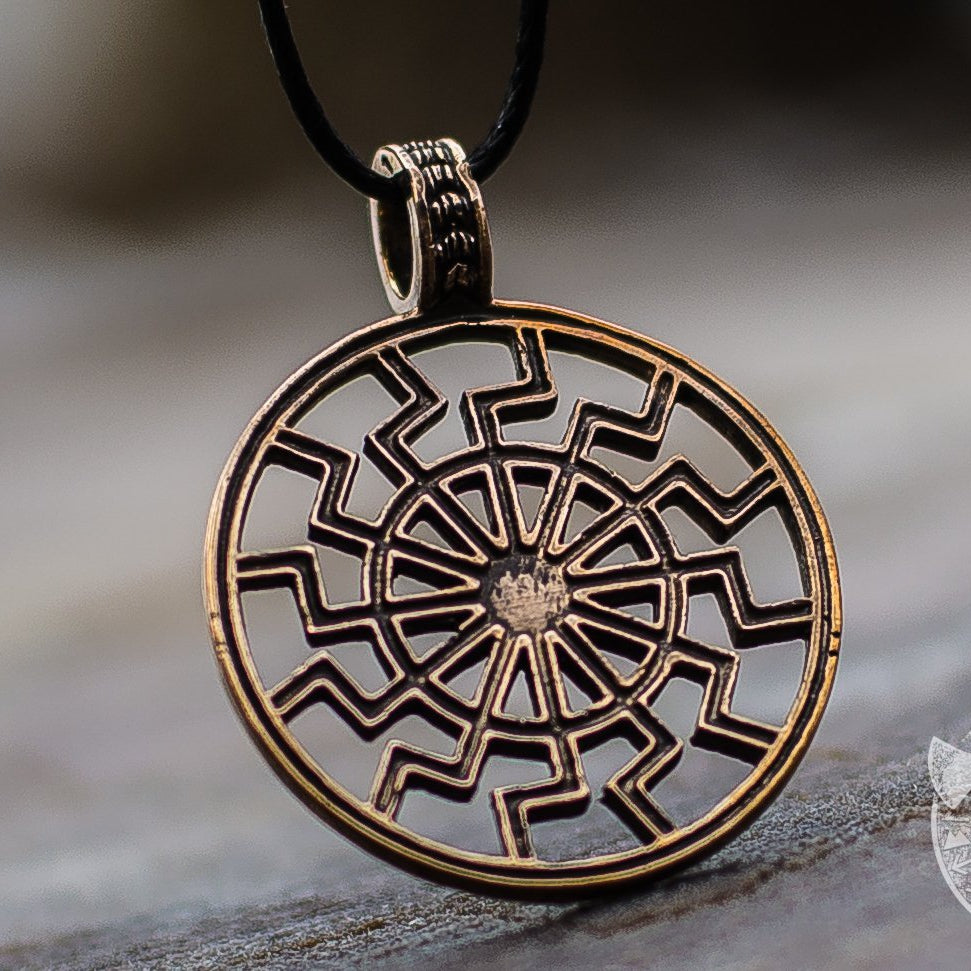 Schwarze Sonne Symbol Bronze Pendant - VikingsBrand